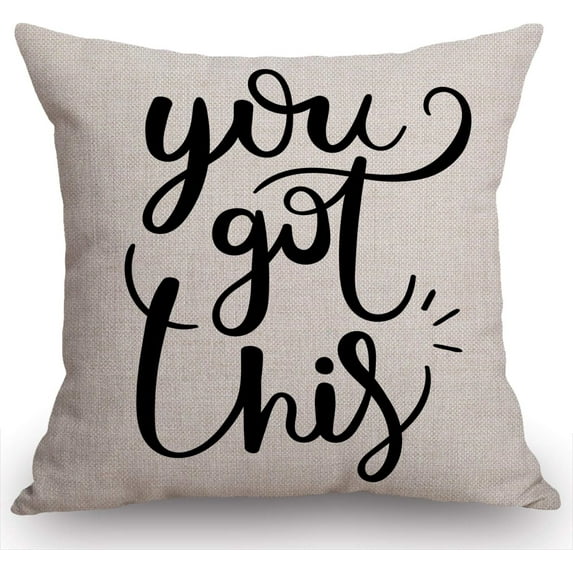 Inspirational Motiavation Quote You Got This Throw Pillow Case Cushion Cover Cotton Linen 18x18 Inches for Sofa Couch