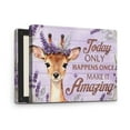 thumbnail image 1 of Inspirational Motivational Canvas Art with Framed, Cute Lavender Fawn Canvas with Motivational Quote "Today Only Happens Once Make It Amazing", Nursery Living Room Bedroom Entryway Decor, 1 of 7