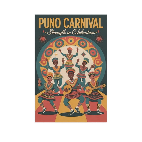 Inspirational Motivational Puno Carnival Retro Vintage Travel Wall Art Poster Decor for Gym Classroom Living Room Print Poster