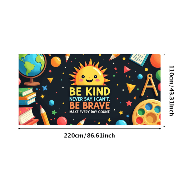 Inspirational Motivational Quote Banner with Sun Globe Pencils and Books Background Decor for Classroom Party Event School Decorations Celebration Gathering