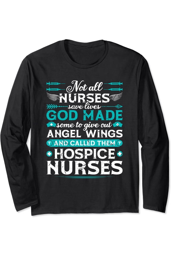Inspirational Nurse Angel Wings Long Sleeve T-Shirt for Medical Professionals