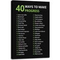 thumbnail image 1 of Inspirational Office Canvas Wall Art Motivational Positive Entrepreneur Quotes 40 Ways to Make Progress Painting Artwork Library Classroom Wall Decor Frame Ready to Hang12x18, 1 of 6