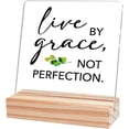 thumbnail image 1 of Inspirational Office Home Desk Decor,Live by Grace Not Perfection Motivational Sign Acrylic Plaque With Wooden Stand Sign Home Tabletop Office Desk Sign Gift for Women Men Cowoker Friend Family, 1 of 8