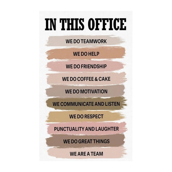 Inspirational Office Wall Art In This Office We Do Teamwork Colorful Canvas Print Motivational Poster for Workplace Decor