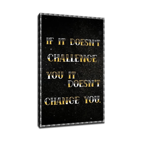 Inspirational Office Wall Art, Motivational Challenge Canvas Poster for Growth and Resilience Home Decor