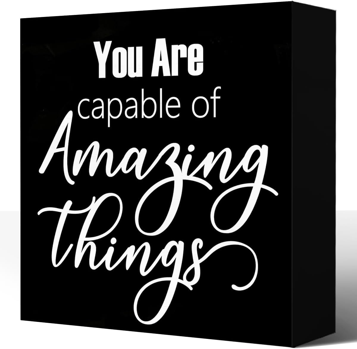Inspirational Office Wood Box Sign,Positive Office Desk Decor ...