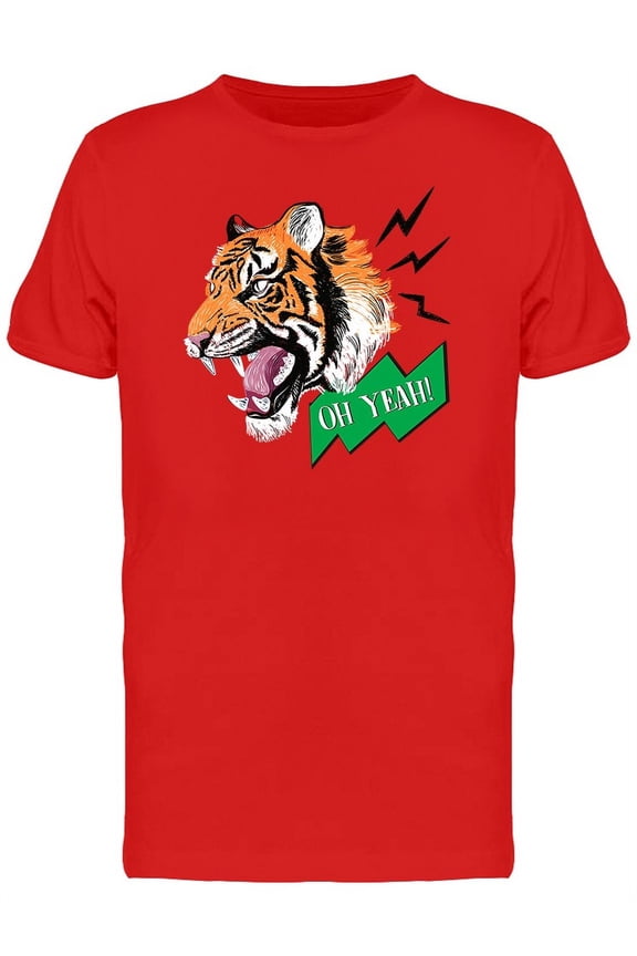 Inspirational Oh Yeah Tiger Roar T-Shirt Men -Image by Shutterstock, Male Large