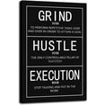 thumbnail image 1 of Inspirational Painting Poster Motivational Canvas Wall Art Grind Verb Hustle Verb Execution Noun Print Artwork Home Office Wall Decor Frame Ready to Hang[12\u2033W X 18\u2033H], 1 of 6