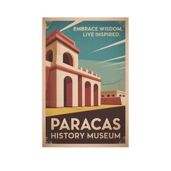 Inspirational Paracas History Museum Poster Retro Motivational Vintage Travel Wall Art for Library Office Study Area Canvas Poster