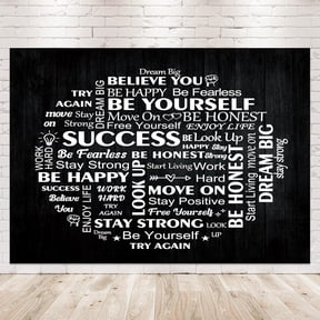 Inspirational Photo Backdrop Positive Black White Motivational Affirmations Quotes Photography Background Boys Men Party Decorations Banner Photo Booth Props