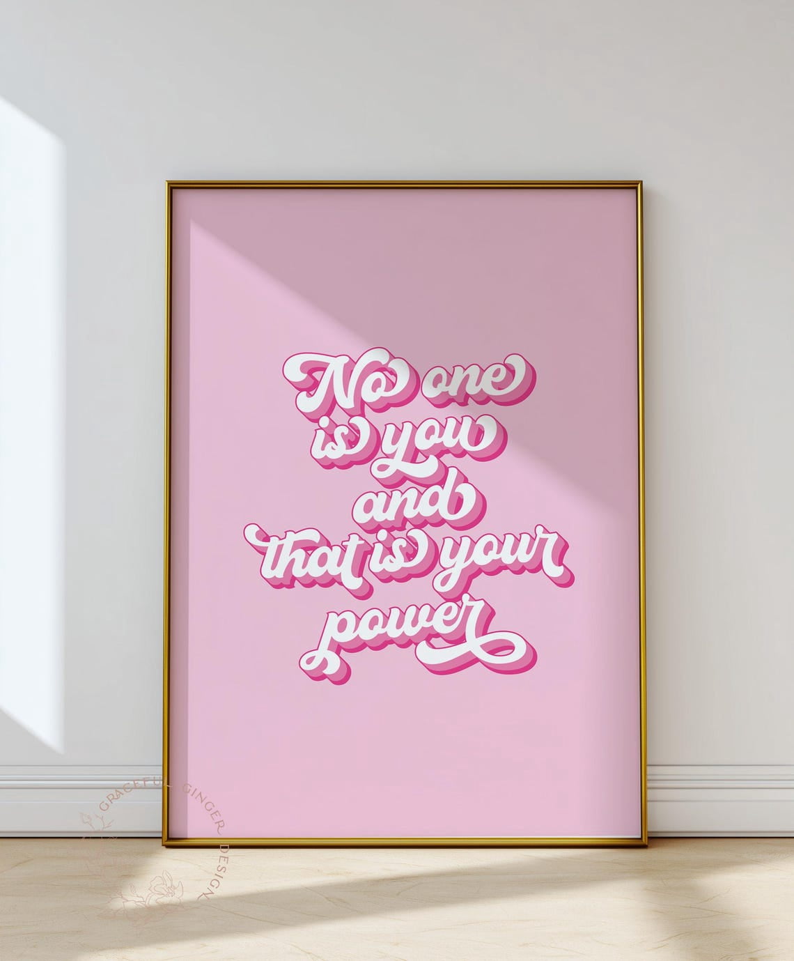 Inspirational Pink Groovy Quote Print, Trendy Office Wall Art Home ...