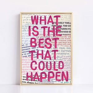 Inspirational Pink Typography Quote Poster, 12x18 UNFRAMED