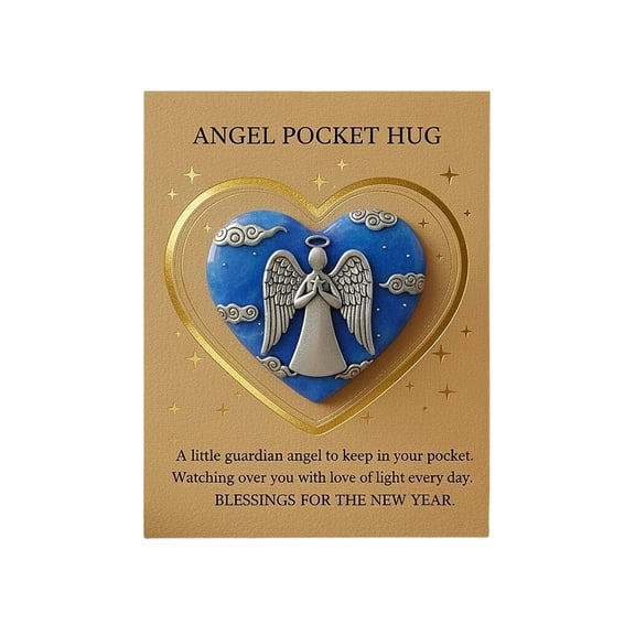 Inspirational Pocket Keepsake Token With Heart Charm And Greeting Card For New Year Gift Giving To Friends Family And Colleagues As Thoughtful Reminder