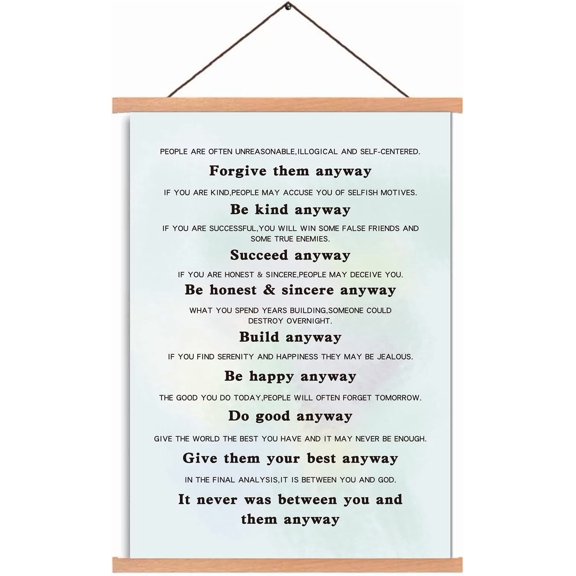Inspirational Poem Cotton Linen Hanging Painting Motivational Saying Wall Hanging Art Print Colorful Perfect Word Poster For Classroom Bedroom Living Room Home Office Decoration44x28cm Making DIY
