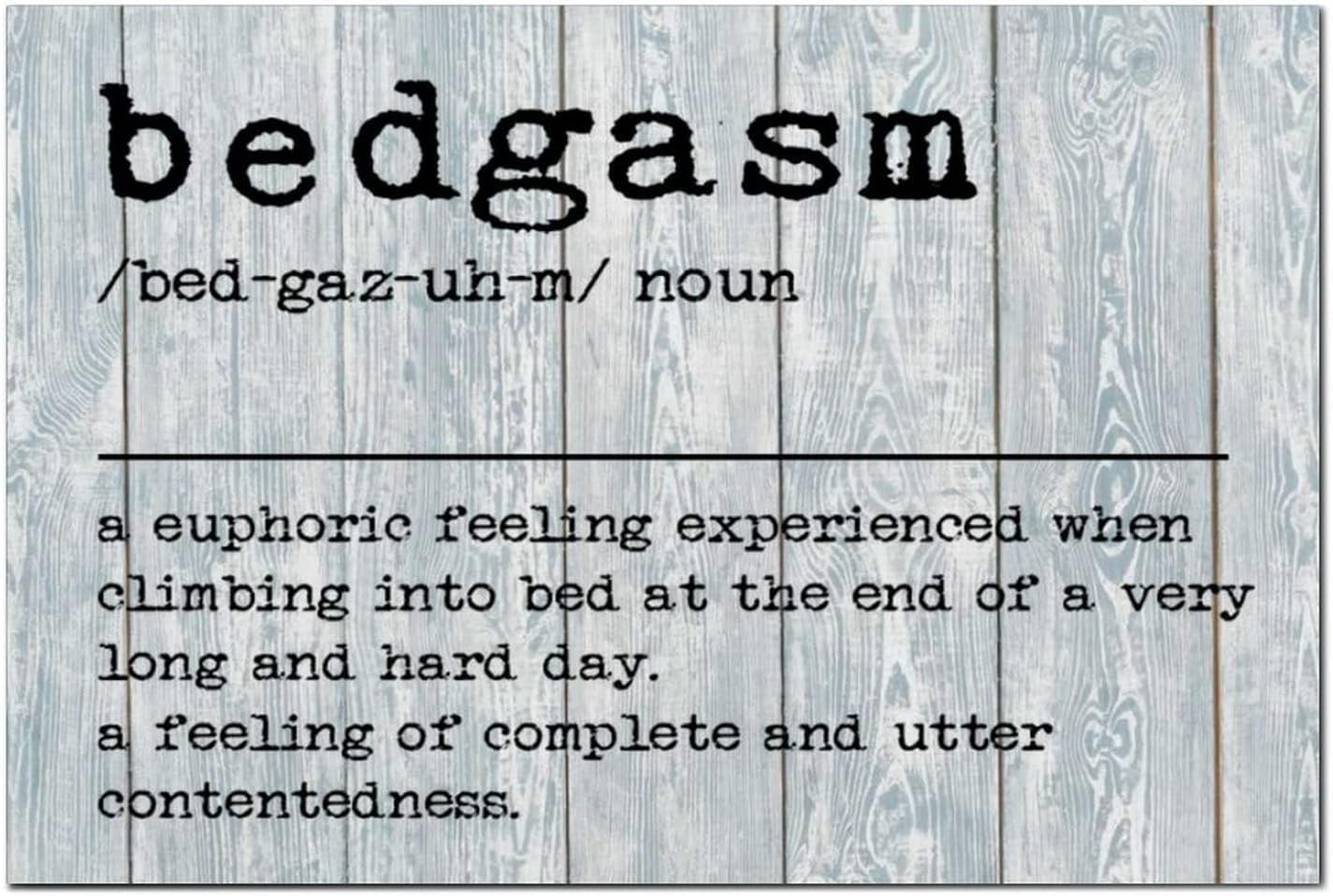 Inspirational Positive Wall Plaque Bedgasm Definition Wooden Sign