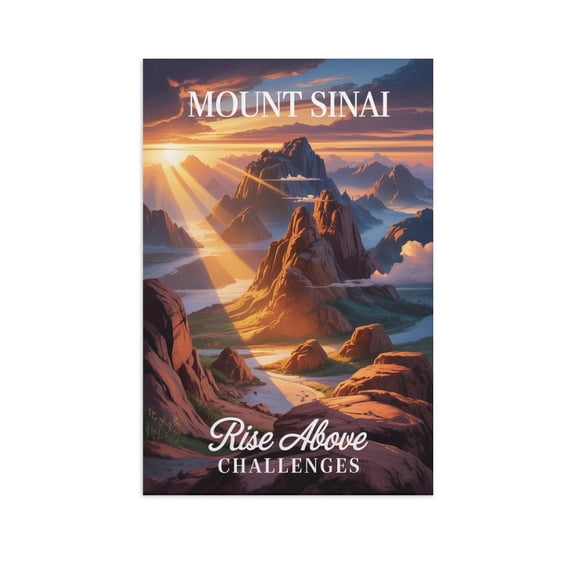 Inspirational Poster Mount Sinai Motivational Travel Quote Wall Art Decor for Office Study Room Wellness Center Living Space Canvas Poster