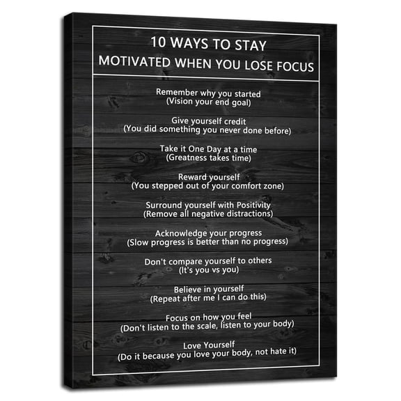 Inspirational Posters Inspirational Canvas Wall Art 10 Ways to Stay Motivated When You Lose Focus Printing Home Office Decor Artwork Living Room Stretched poster