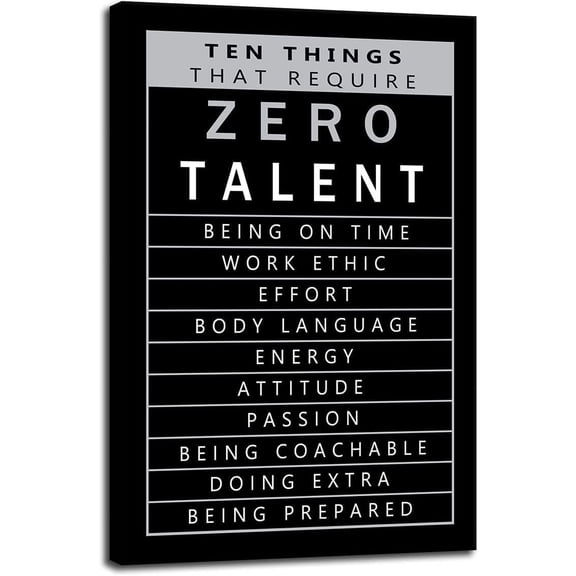 Inspirational Posters Inspirational Canvas Wall Art Ten Things That Require Zero Talent Image Printing Modern Home Office Decoration Artwork Stretching and Mounting Ready to Hang12x18