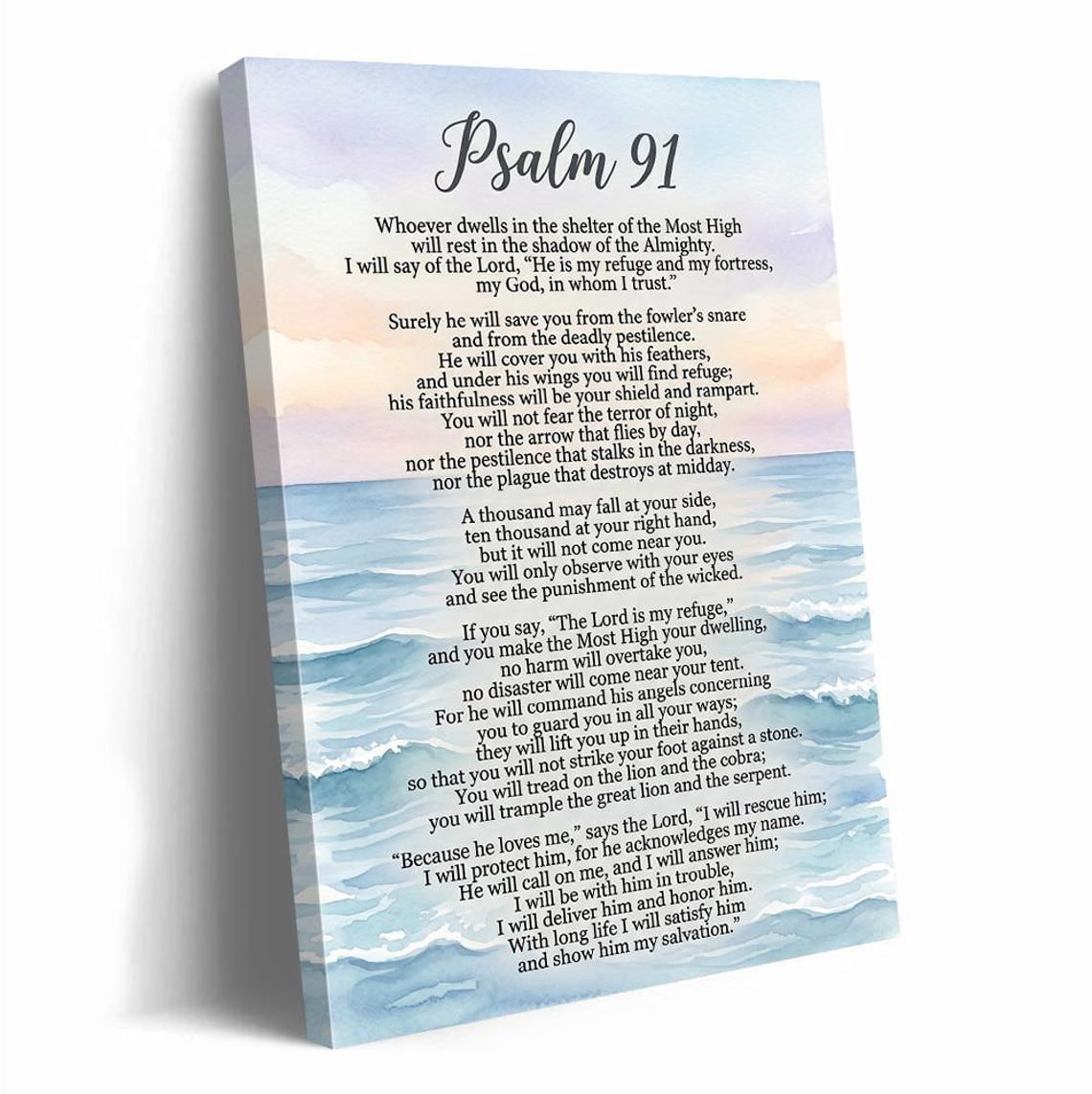 Inspirational Psalm 91 Bible Verse Christian Wall Art Print, Creative ...