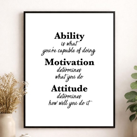 Inspirational Quote Ability Motivation Attitude Motivational Random Acts Kindness Stylish Decorative Wall Art
