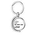 thumbnail image 1 of Inspirational Quote About Fear By George Addair Rotating Keychain Metal Keyring Holder, 1 of 2