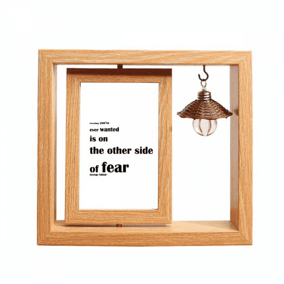 Inspirational Quote About Fear By George Addair Wooden Rotating Picture Photo Frame 4x6