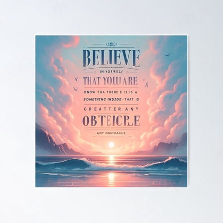 Inspirational Quote At Sunrise Coast Poster- Unframed Poster | Wall Art | Perfect For Home Decor & Gifts, 8x12