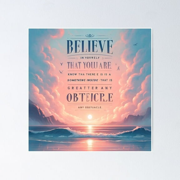 Inspirational Quote At Sunrise Coast Poster- Unframed Poster | Wall Art | Perfect For Home Decor & Gifts, 8x12