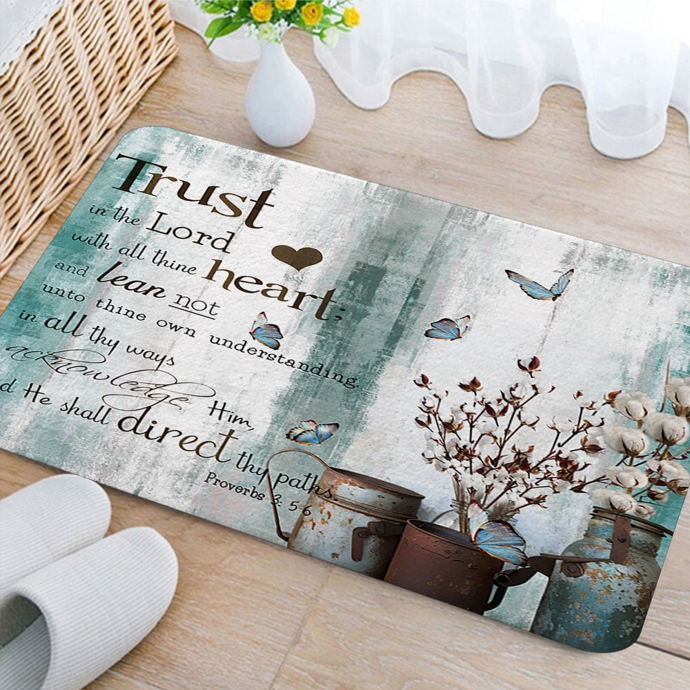 Inspirational Quote Bathroom Rug Mat, Bible Verse Inspirational