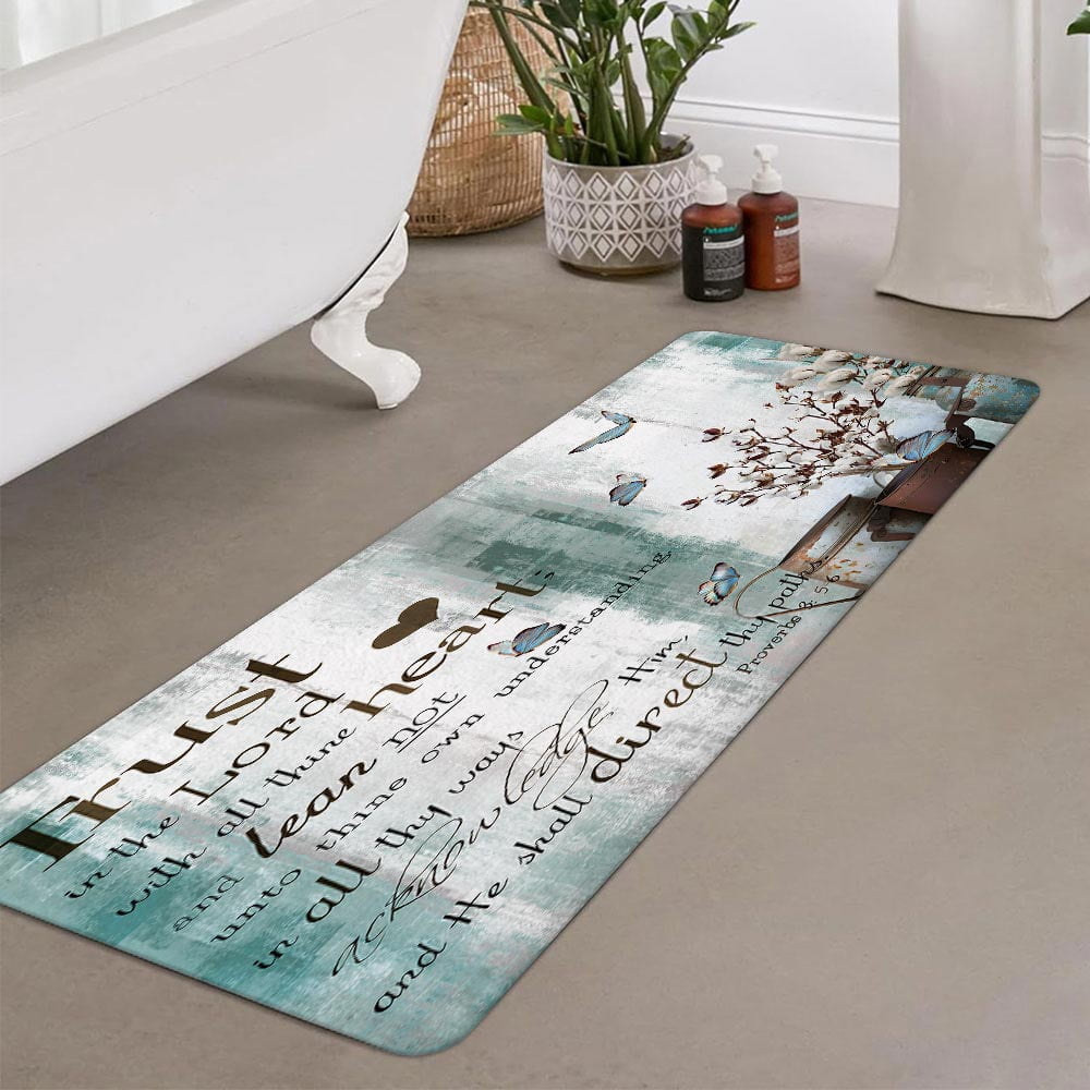 Inspirational Quote Bathroom Rug Mat, Bible Verse Inspirational