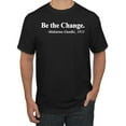 thumbnail image 1 of Inspirational Quote Be the Change by Mahatma Gandhi 1913 Men's Graphic T-Shirt, Black, Large, 1 of 3