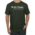 thumbnail image 1 of Inspirational Quote Be the Change by Mahatma Gandhi 1913 Men's Graphic T-Shirt, Forest Green, 3XL, 1 of 3