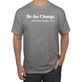 thumbnail image 1 of Inspirational Quote Be the Change by Mahatma Gandhi 1913 Men's Graphic T-Shirt, Heather Grey, 3XL, 1 of 3