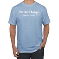 thumbnail image 1 of Inspirational Quote Be the Change by Mahatma Gandhi 1913 Men's Graphic T-Shirt, Light Blue, 2XL, 1 of 3