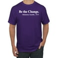 thumbnail image 1 of Inspirational Quote Be the Change by Mahatma Gandhi 1913 Men's Graphic T-Shirt, Purple, X-Large, 1 of 3