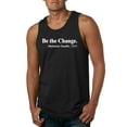 thumbnail image 1 of Inspirational Quote Be the Change by Mahatma Gandhi 1913 Mens Graphic Tank Top, Black, Small, 1 of 3