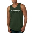 thumbnail image 1 of Inspirational Quote Be the Change by Mahatma Gandhi 1913 Mens Graphic Tank Top, Forest Green, 2XL, 1 of 3
