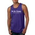 thumbnail image 1 of Inspirational Quote Be the Change by Mahatma Gandhi 1913 Mens Graphic Tank Top, Purple, 2XL, 1 of 3