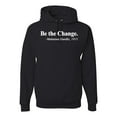 thumbnail image 1 of Inspirational Quote Be the Change by Mahatma Gandhi 1913 Unisex Graphic Hoodie Sweatshirt, Black, Small, 1 of 3