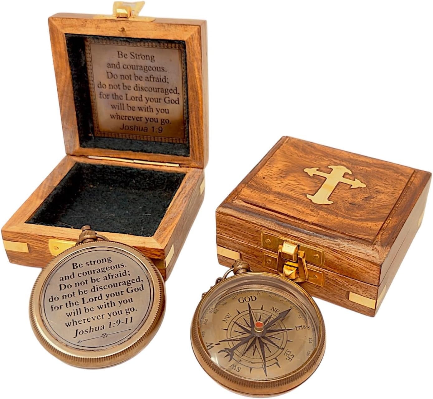 Inspirational Quote Brass Compass “God My Lord” – Religious Gift for Graduation, Baptism, or Confirmation, Perfect Christian Gift for Men, Women & Teens