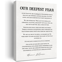 Inspirational Quote Canvas Wall Art Motivational Our Deepest Fear Quotes Canvas Print Positive Canvas Painting Wall Decor Framed Gift 12x15 Inch