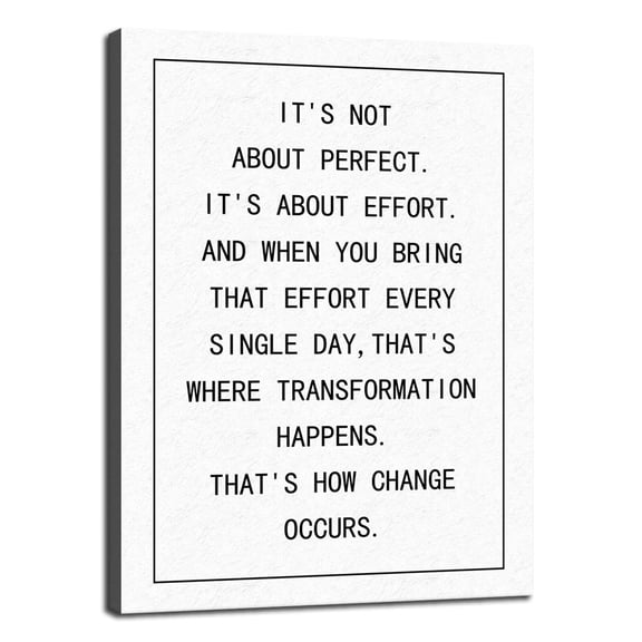 Inspirational Quote Canvas Wall Art Office Decor Motivational It's Not About Perfect It's About Effort Canvas Print Positive Painting Artwork Living Room Home Wall Decor poster