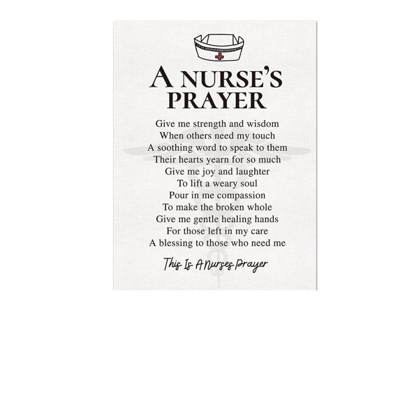 Inspirational Quote Canvas Wall Art a Nurse's Prayer Canvas Print Positive Nurse Painting Wall Decor Gift