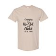 thumbnail image 1 of Inspirational Quote Change The World One Child At A Time Unisex T-Shirt, up to size 5XL, 1 of 2