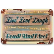 Inspirational Quote Of The Day Live Love Laugh Metal Plaque Decoration Hanging Artwork Sign Country Kitchen Decor Tin Signs Vintage Decor For Home Metal 8X12 Inches Sign