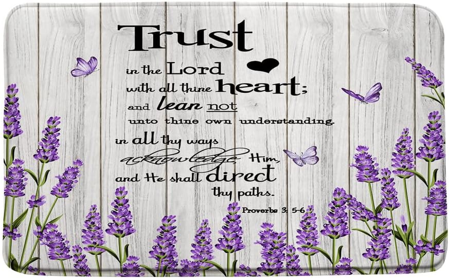 Inspirational Quote Floral Bath Mat/Rug Motivational Words Daisy Flower