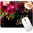 thumbnail image 1 of Inspirational Quote Floral Mouse Pad, Roses Floral Mouse Pad for Computer, Red Flowers Mouse Mat, Desk Accessories Womens Mousepad Office Gifts, 9.5x7.9 inch, 1 of 6