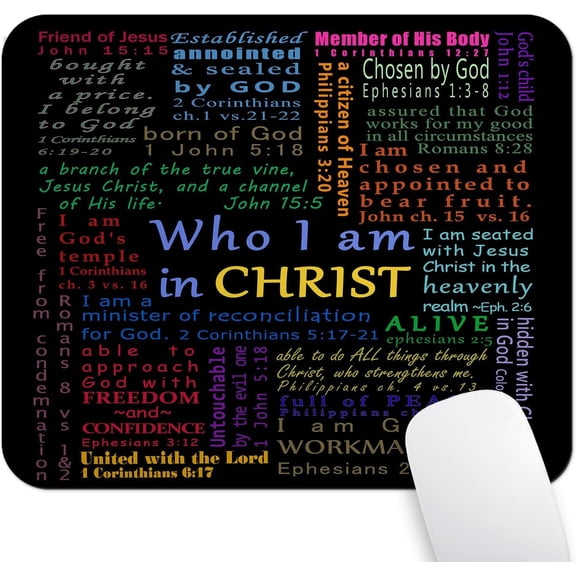 Inspirational Quote Gaming Mouse Pad Custom, Christian Bible Verse Scripture Quotes Colorful Design Art Motivational Sayings Mouse Pads