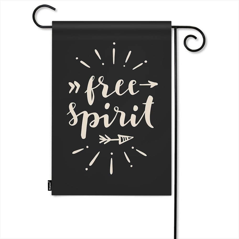 Inspirational Quote Garden Flag Word Free Spirit with Arrows Sunlight
