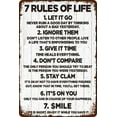 thumbnail image 1 of Inspirational Quote Metal Poster Wall Decor 7 Rules of Life Motivational Quote Vintage Tin Sign for Home Classroom Office Decor Giftses Size: 12 x 16 inch, 1 of 5